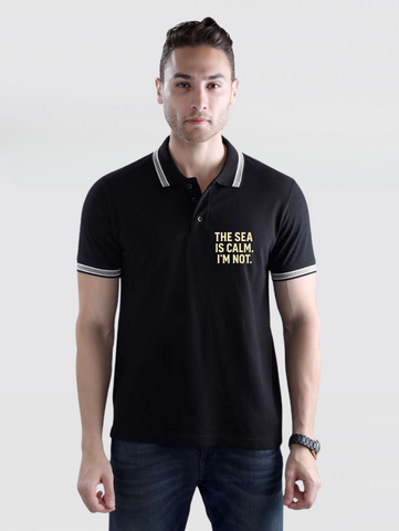 BM Casual Premium Cotton T-Shirt - The Sea is Calm